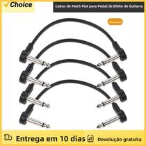 Cabo De Efeito Para Guitarra AC-8 De 6 Polegadas, Pacote Com 4 Conectores Em Ângulo Reto