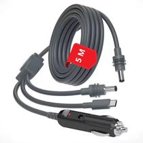 Cabo de Energia Alimentação 3 em 1 _ 5m Antena Mini Portátil Internet Satélite USBC, DC e Carro Uso Veicular Externo Rural