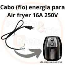 Cabo de energia (fio) para air fryer Mondial Philco Britânia Mallory Walita Multilaser Cabo de energia (fio) para air fryer Mondial Philco Britânia Mallory Walita Multilaser