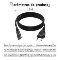Cabo de Energia para Notebook Padrão 3 Pinos - Tudo em Caixa