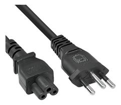 Cabo de Energia Tripolar 3 pinos preto para fonte Notebook Universal Cabo de Energia Tripolar 3 pinos preto para fonte Notebook Universal