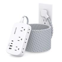Cabo de extensão BESHON de 25 pés com 6 saídas e 4 portas USB Cabo de extensão BESHON de 25 pés com 6 saídas e 4 portas USB