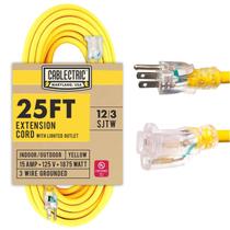 Cabo de extensão Cablectric 25 pés ao ar livre 15A 12/3 SJTW amarelo
