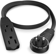 Cabo de extensão: cabo máximo de 30 cm, plugue plano giratório de 360