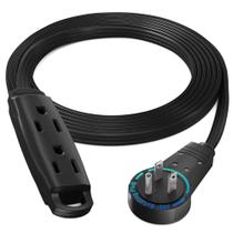 Cabo de extensão com rotação máxima de 360, 3 tomadas, 10 pés, preto Cabo de extensão com rotação máxima de 360, 3 tomadas, 10 pés, preto