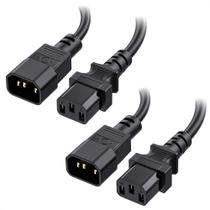 Cabo de extensão de alimentação Cable Matters, pacote com 2, 30 cm, IEC C14 a C13