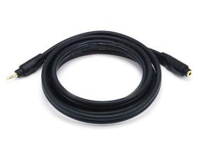Cabo de Extensão de Áudio Monoprice - Premium Estéreo 3,5mm Macho para Estéreo 3,5mm Fêmea, Banhado a Ouro, 22AWG, 1,8 Metros, Preto