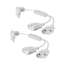 Cabo De Extensão De Energia Curto De 28cm Tipo C Com Plugue Euro Para Duplo Soquete Tipo C 250V 8A