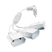 Cabo De Extensão De Energia De 90 Graus Macho Para Fêmea, Divisor De Tomada AC De 3 Vias Para PC