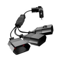 Cabo De Extensão De Energia De Saída Dupla Macho Para Fêmea De 90 Graus, Tomada De 3 Vias, Plugue