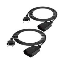 Cabo De Extensão De Energia EU De 1m 2.5A 250V 2pcs Plugue Euro Para Tomada Para Dispositivos