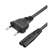 Cabo De Extensão De Energia Euro De 2 Pinos Para Carregador De TV Monitor PS3 XBox Samsung LG Sony