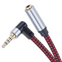 Cabo de extensão de microfone de áudio Tiierzon 3,5 mm 90 TRRS 1 m Cabo de extensão de microfone de áudio Tiierzon 3,5 mm 90 TRRS 1 m