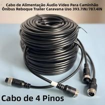 Cabo De Extensão De Vídeo De Aviação De 4 Pinos Para Monitor De Caminhão E Ônibus, 3M 5M 10M 15M 20M