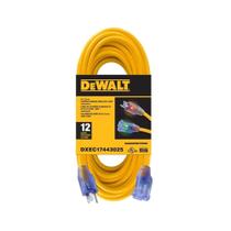 Cabo de Extensão DEWALT 25 Pés - 12/3 SJTW - Iluminado e Heavy Duty