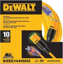 Cabo de extensão DEWALT 25 pés/7,6 m 10/3 SJTW Heavy Duty Outdoor