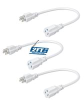 Cabo de extensão DEWENWILS 2FT 16 AWG SJTW à prova de intempéries, pacote com 3