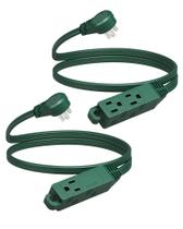 Cabo de extensão DEWENWILS 3 Outlet 3FT 16/3 AWG Indoor Green 2PK