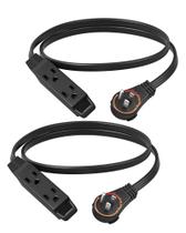 Cabo de extensão DEWENWILS 3FT 360, plugue plano giratório, pacote com 2