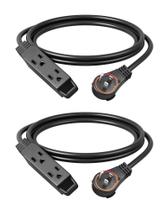 Cabo de extensão DEWENWILS 6FT 360, plugue plano giratório, pacote com 2