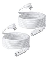 Cabo de extensão DEWENWILS, plugue plano de 20 pés e 3 tomadas, branco, pacote com 2 Cabo de extensão DEWENWILS, plugue plano de 20 pés e 3 tomadas, branco, pacote com 2