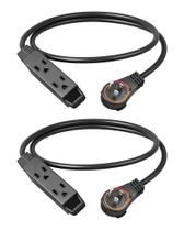 Cabo de extensão DEWENWILS, plugue plano giratório de 360, 3 pés, 13 A, preto