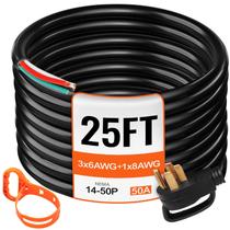 Cabo de extensão do gerador VEVOR 25 pés 50A 6 Gauge STW RV Power Cabo de extensão do gerador VEVOR 25 pés 50A 6 Gauge STW RV Power