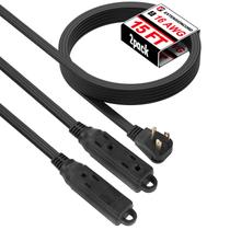 Cabo de extensão EP 15 pés, 3 saídas, 3 pinos, aterrado, uso interno