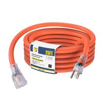 Cabo de extensão EP 25 pés iluminado ao ar livre 10/3 15A 125V UL