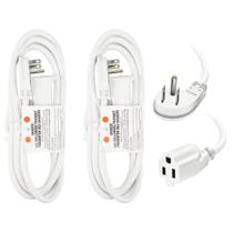 Cabo de extensão EP, plugue plano de 6 pés, 16 AWG, 3 pinos, branco