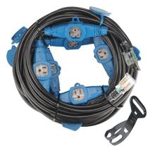 Cabo de extensão Erboelec 16 Gauge 50 pés/15 m 7 tomadas listadas na ETL