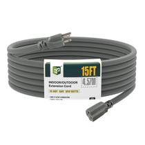 Cabo de extensão externo EP 15 pés 12/3 SJTW 15A 125V cinza