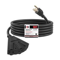 Cabo de extensão externo EP de 15 pés com 3 saídas 16/3 SJTW preto