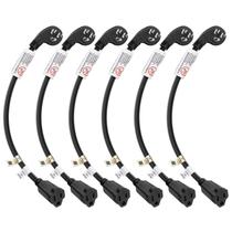 Cabo de extensão FIRMERST 1 pé 14 AWG 1875 W 125 V 3 pinos preto x6 Cabo de extensão FIRMERST 1 pé 14 AWG 1875 W 125 V 3 pinos preto x6