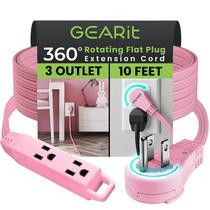 Cabo de extensão GearIt 3 saídas 3 m rosa giratório de 360