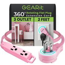 Cabo de extensão GearIt 360, plugue plano rotativo, 3 saídas, 60 cm