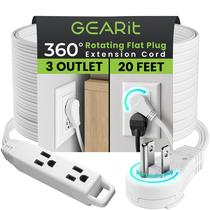 Cabo de extensão GearIt 360 Rotating Flat Plug 20 pés branco