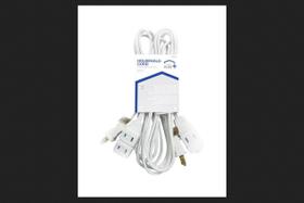 Cabo de extensão Home Plus, calibre 16/2, branco, 1,8 m