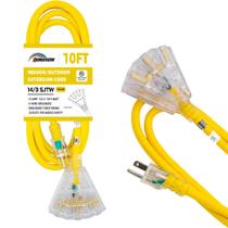 Cabo de extensão HONDERSON 14 Gauge, 3 saídas, 10 pés, amarelo, 15A