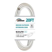Cabo de extensão HONDERSON Indoor Outdoor 20 pés, calibre 16, branco