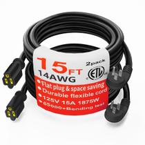 Cabo de extensão HUANCHAIN 14 Gauge 4,5 m (pacote com 2) 15A 1875W 125V