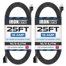 Cabo de extensão Iron Forge Cable 25 pés preto 16/3 3 pinos