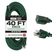 Cabo de extensão Iron Forge Cable 40 pés ao ar livre 16/3 SJTW verde