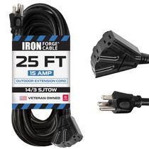 Cabo de extensão IRON FORGE CABLE de 25 pés preto resistente a óleo
