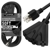 Cabo de extensão K KASONIC de 50 pés com 3 saídas listadas pela UL 16/3 Cabo de extensão K KASONIC de 50 pés com 3 saídas listadas pela UL 16/3