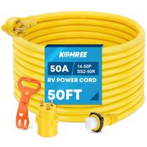 Cabo de extensão Kohree 15 m 50 A para energia de RV com trava giratória Cabo de extensão Kohree 15 m 50 A para energia de RV com trava giratória