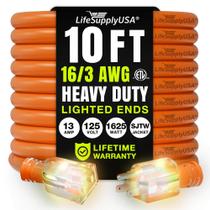 Cabo de extensão LifeSupplyUSA 10 pés calibre 16/3 Heavy Duty