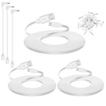 Cabo de extensão micro USB de 25 pés (8 m), pacote com 3 para câmera de segurança
