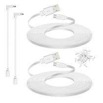 Cabo de extensão micro USB de 25 pés, pacote com 2 unidades para câmera de segurança