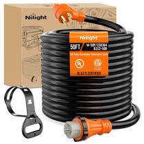 Cabo de extensão Nilight 50 A 15 m para gerador 250 V, alta resistência Cabo de extensão Nilight 50 A 15 m para gerador 250 V, alta resistência